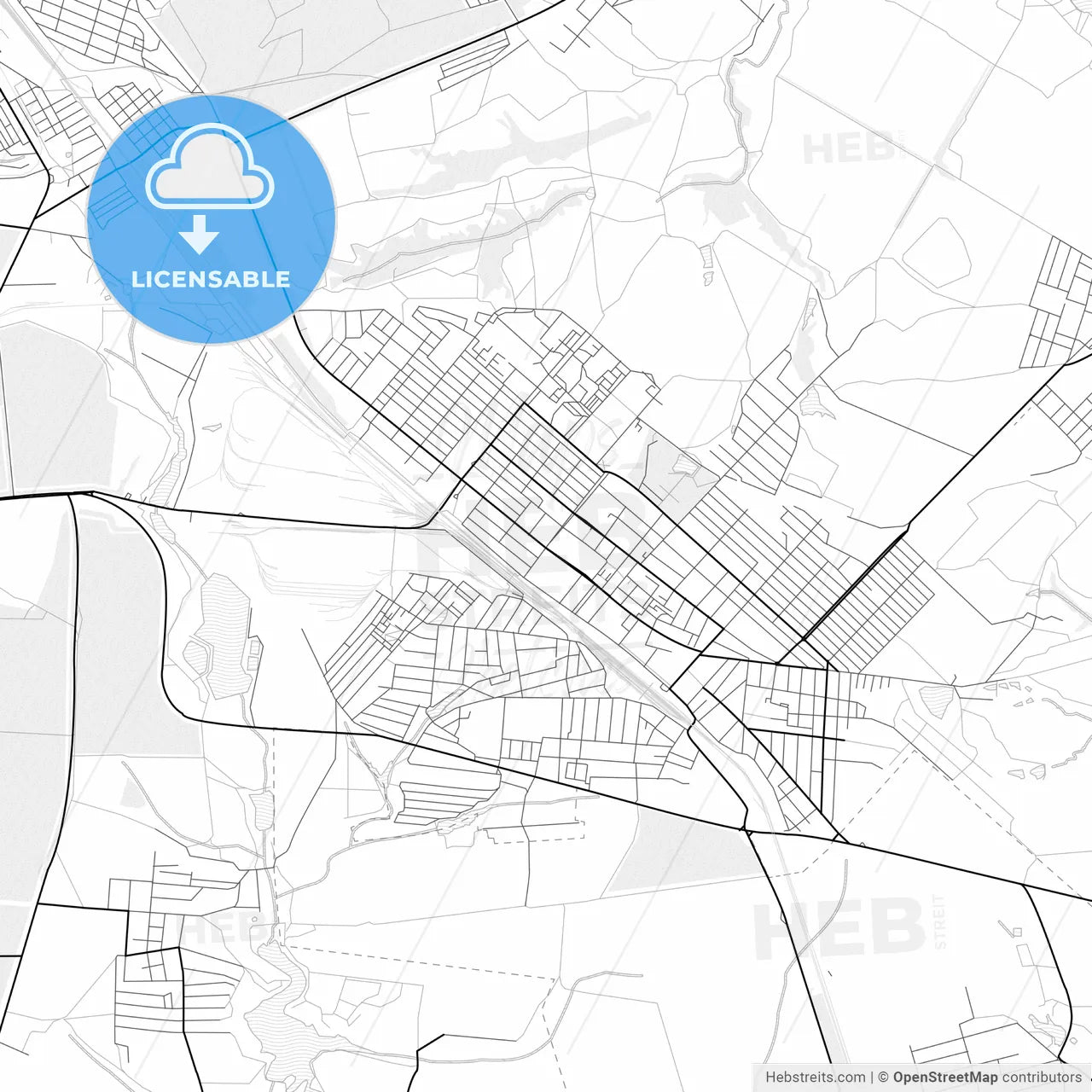 Vector PDF map of Khartsyzk, Ukraine