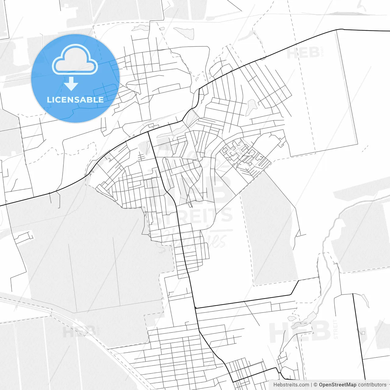Vector PDF map of Myrnohrad, Ukraine