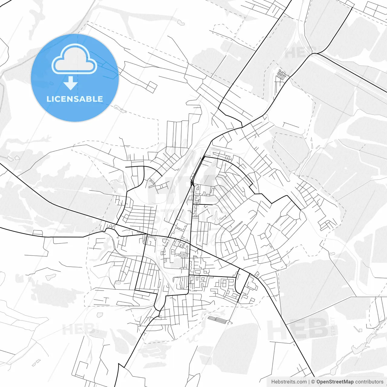 Vector PDF map of Antratsyt, Ukraine