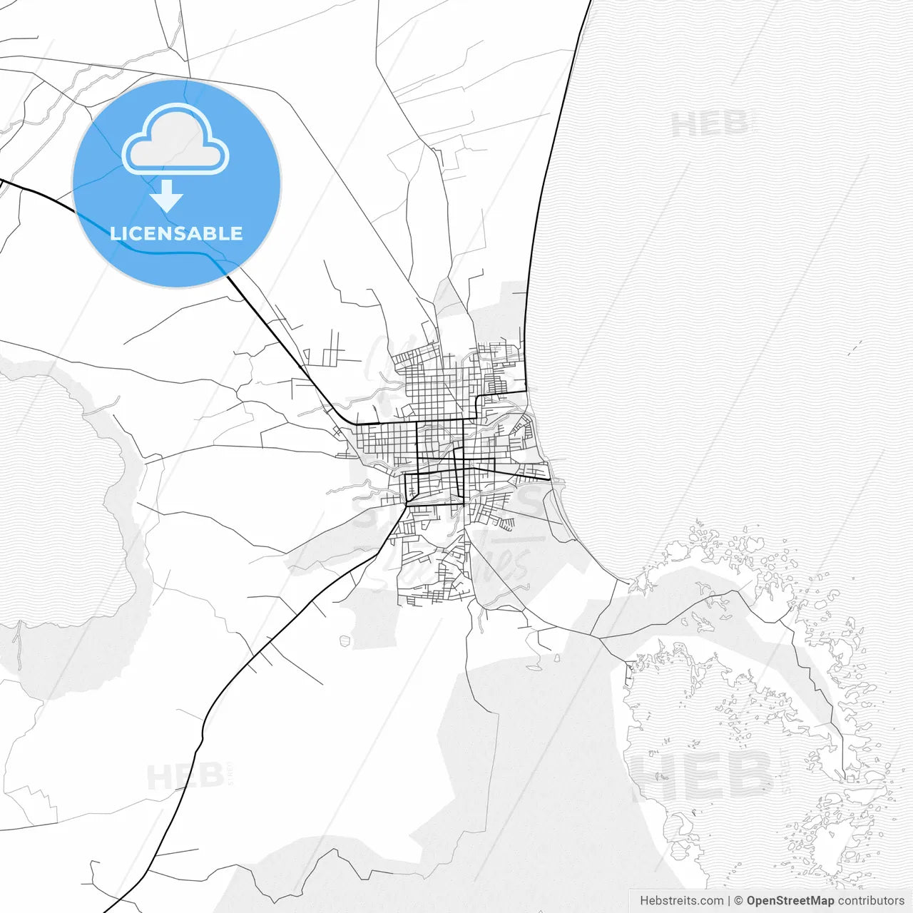 Vector PDF map of Granada, Nicaragua