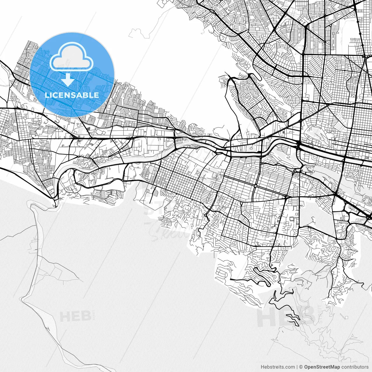 Vector PDF map of San Pedro Garza García, Mexico