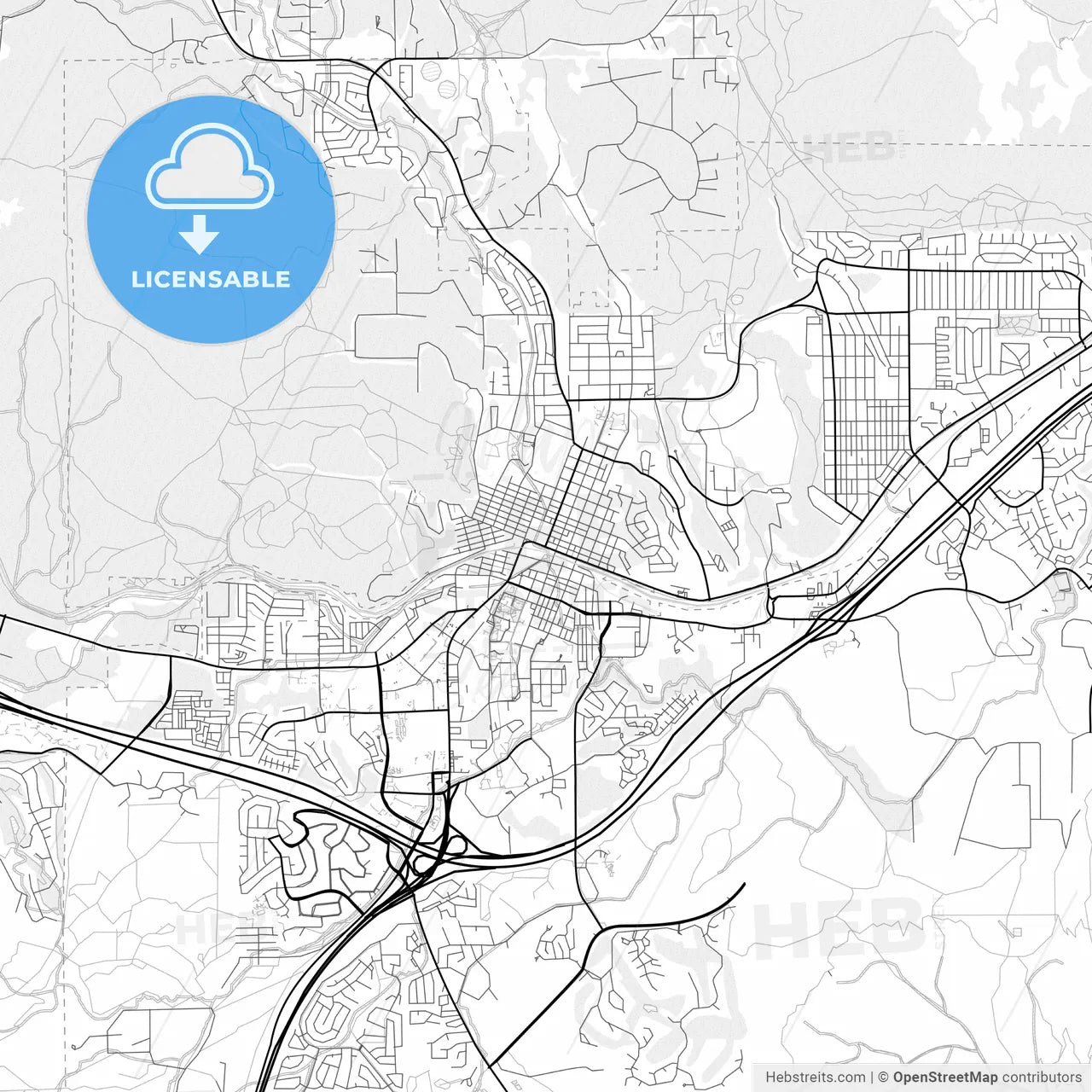 Vector PDF map of Flagstaff, Arizona, United States