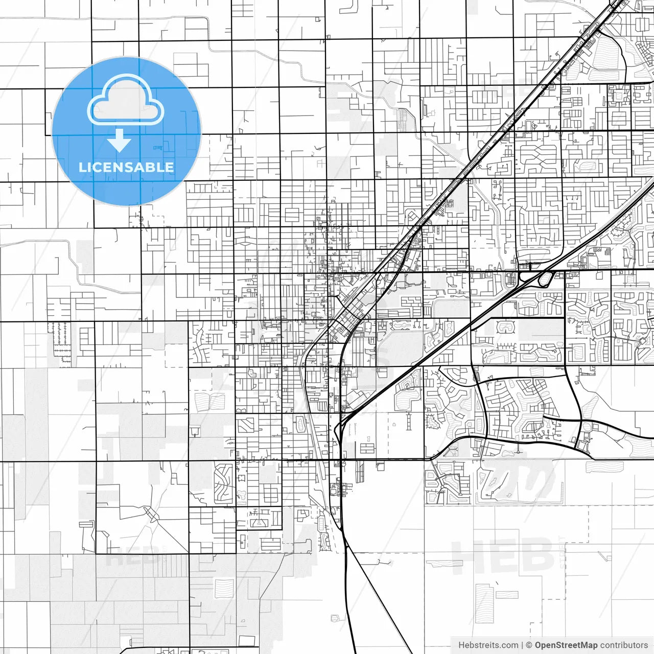 Vector PDF map of Homestead, Florida, United States