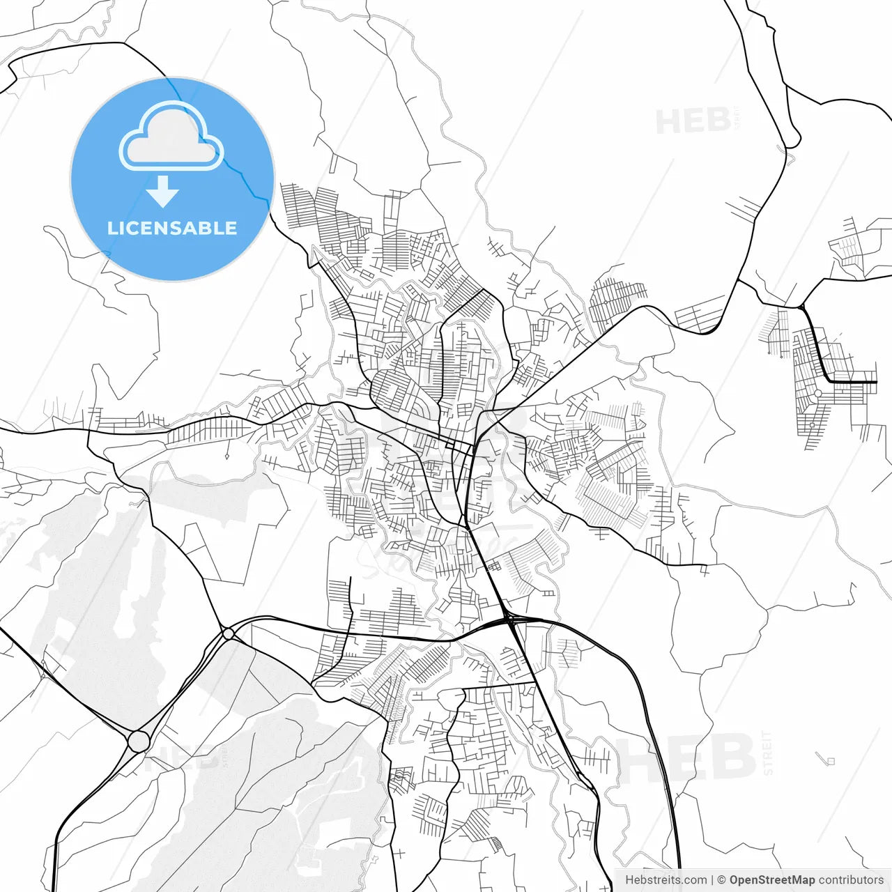 Vector PDF map of Apopa, El Salvador