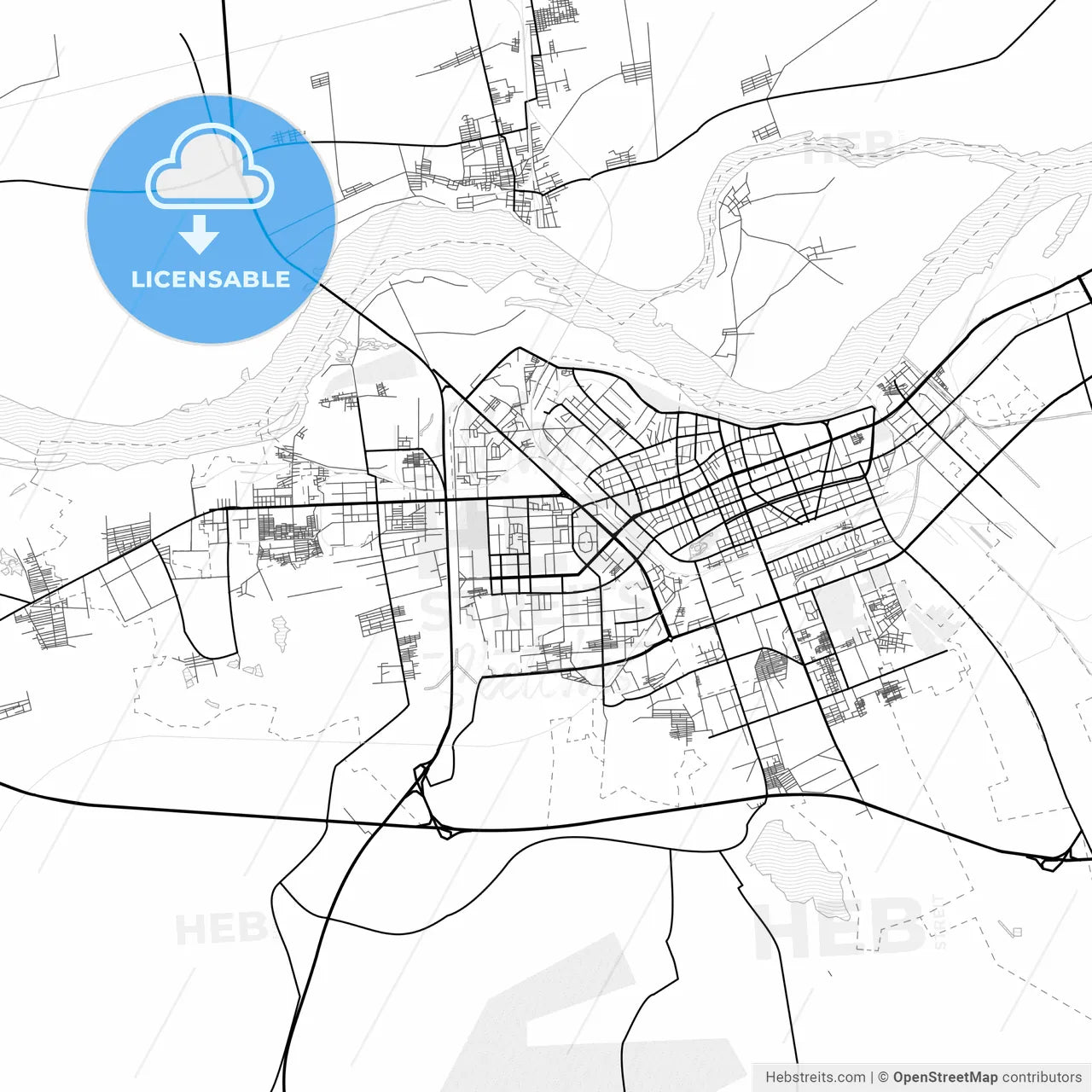 Vector PDF map of Jiamusi, China