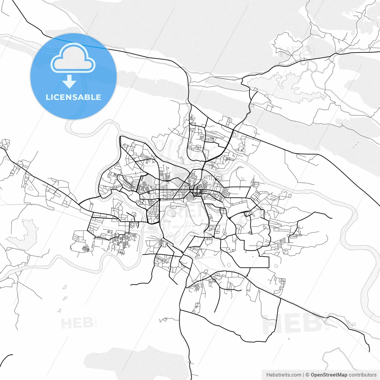 Vector PDF map of Jamshedpur, India