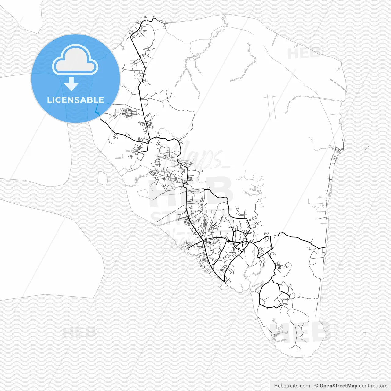 Vector PDF map of Tarakan, Indonesia