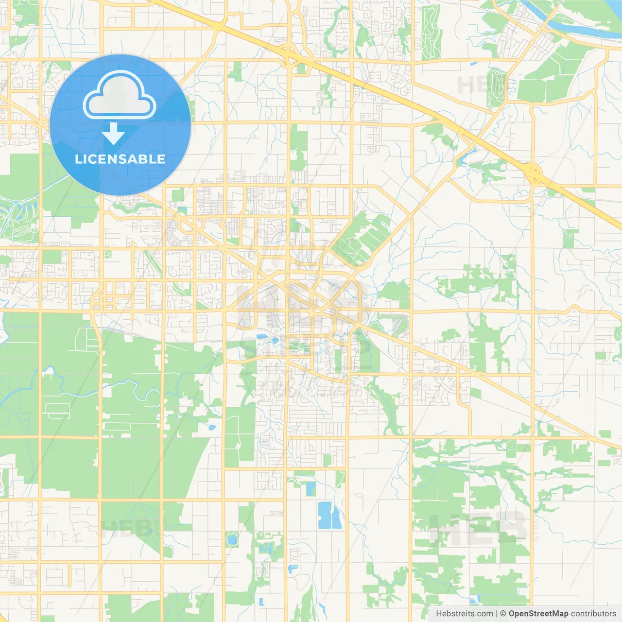 Empty vector map of Langley, British Columbia, Canada