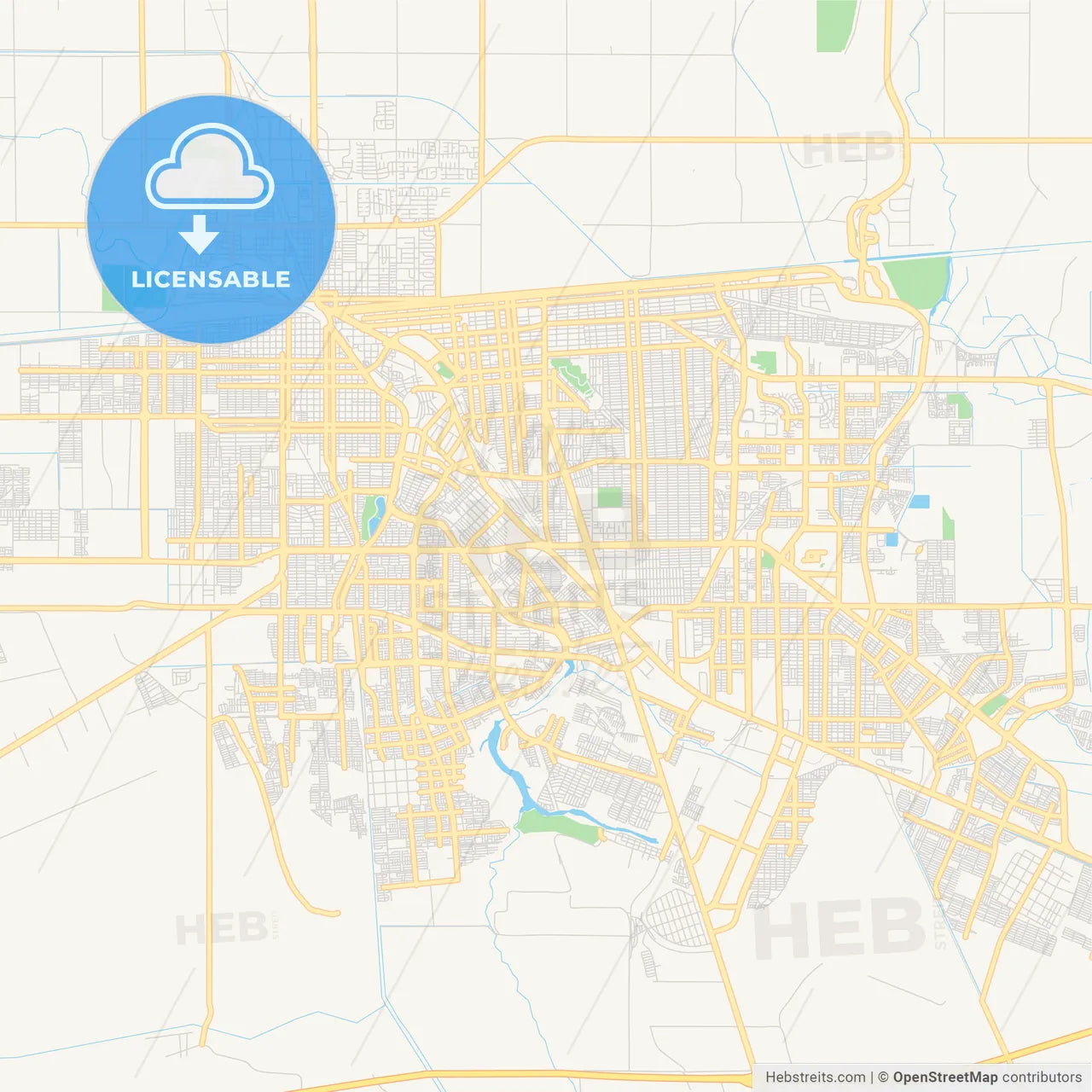 Empty vector map of Mexicali, Baja California, Mexico