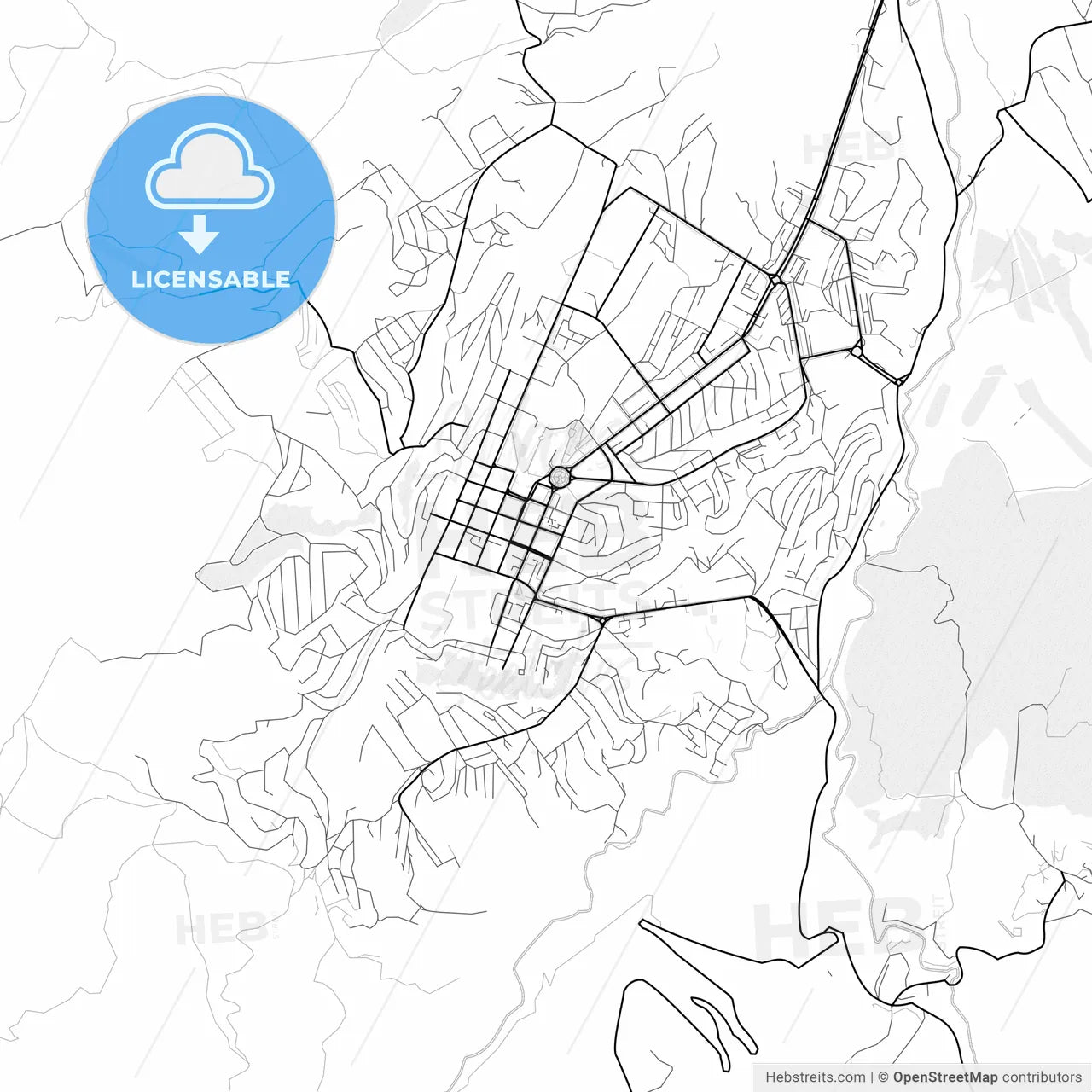 Vector PDF map of Khankendi, Azerbaijan