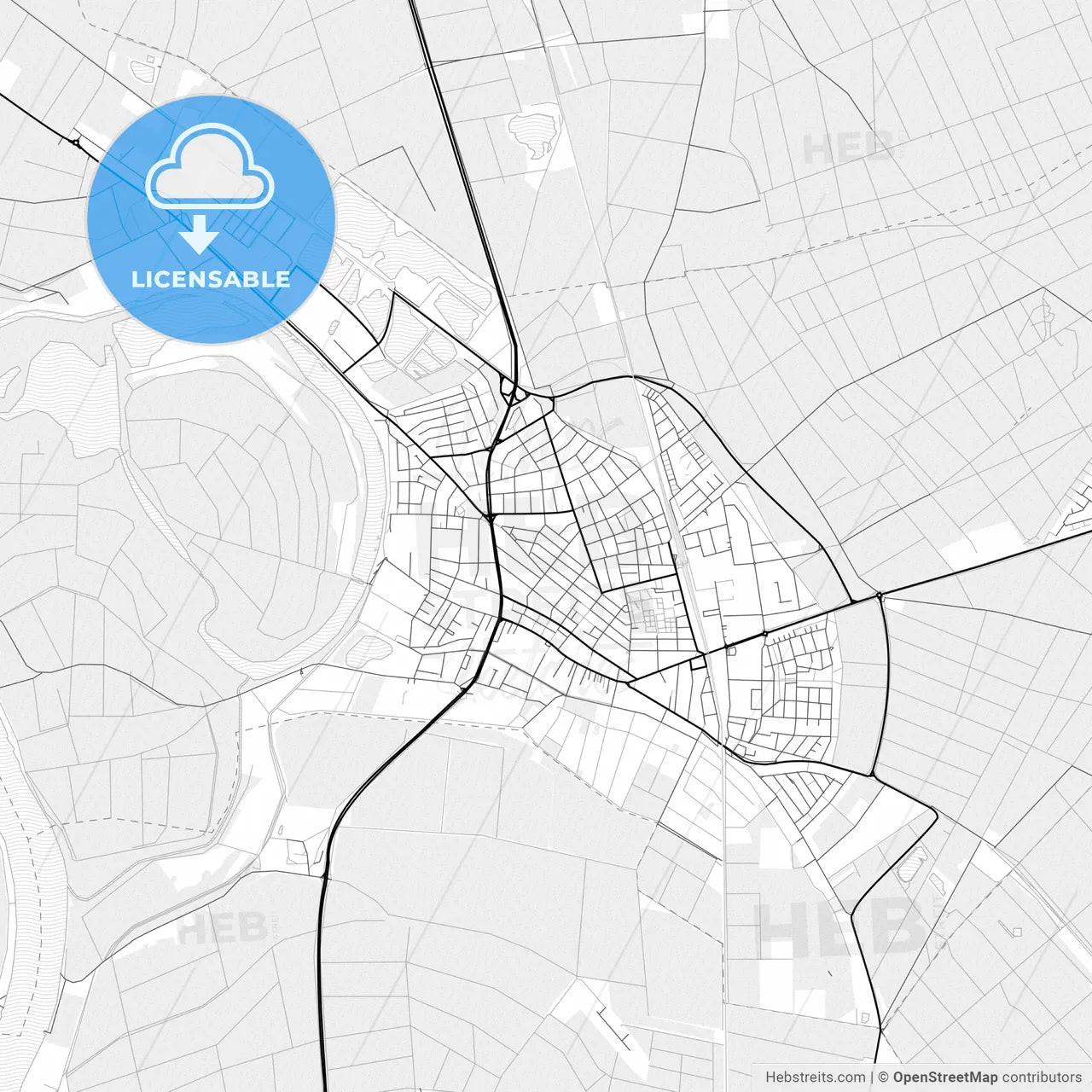 Vector PDF map of Lampertheim, Germany