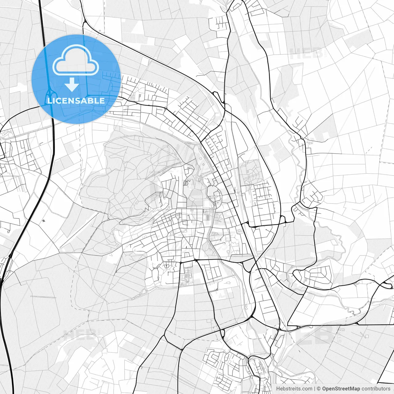 Vector PDF map of Bad Nauheim, Germany