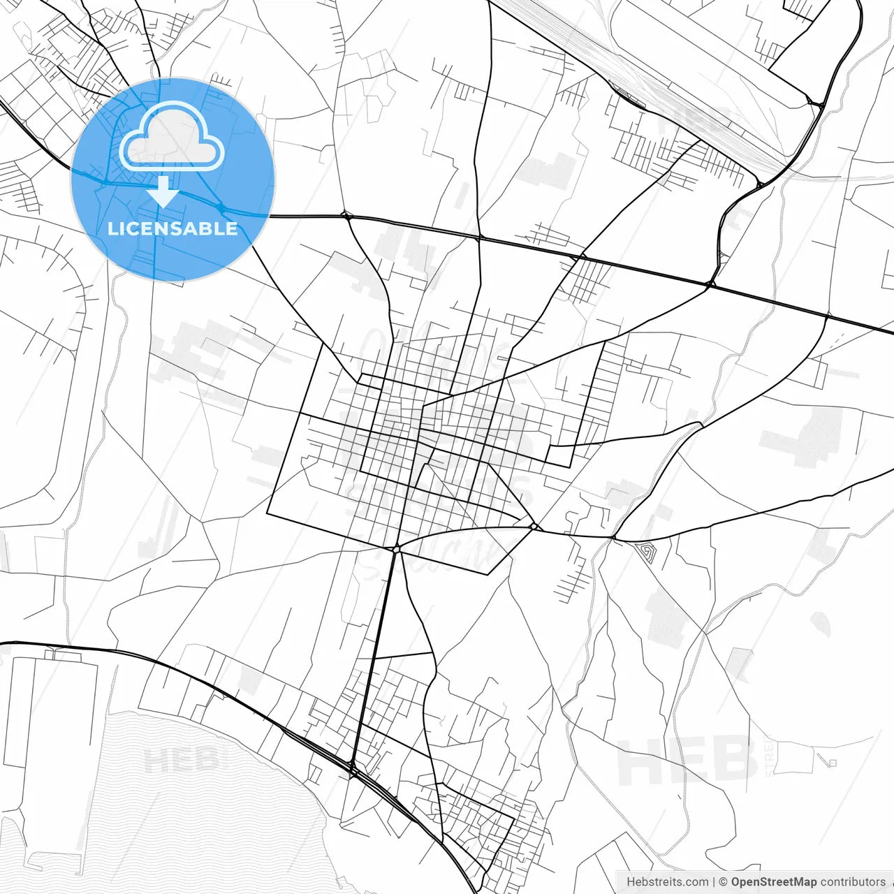 Vector PDF map of Aspropyrgos, Greece