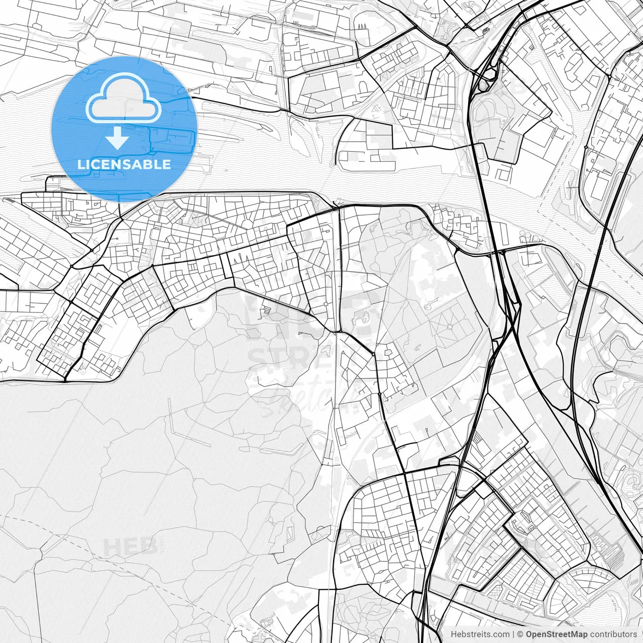 Vector PDF map of Velsen, Netherlands