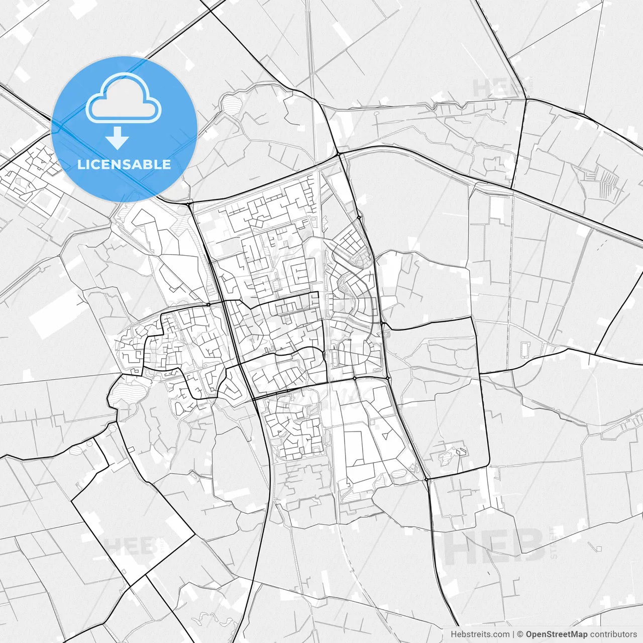 Vector PDF map of Schagen, Netherlands
