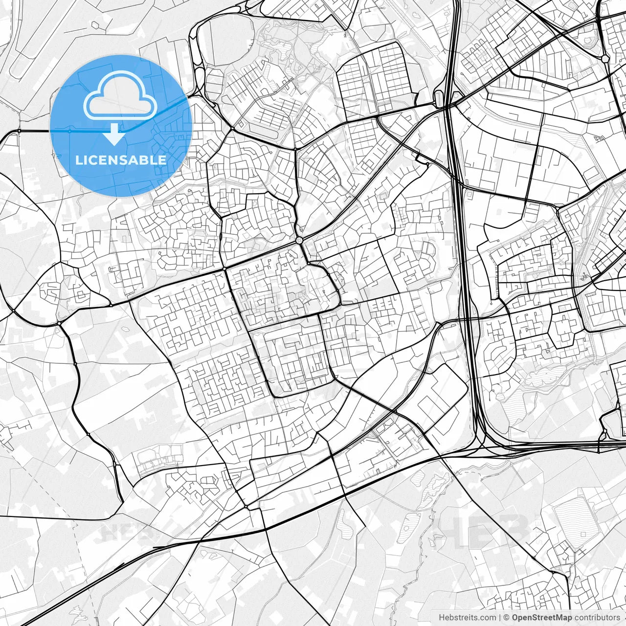 Vector PDF map of Veldhoven, Netherlands