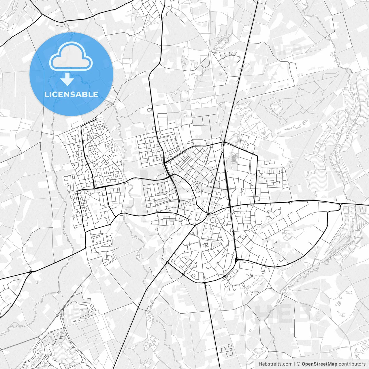 Vector PDF map of Valkenswaard, Netherlands