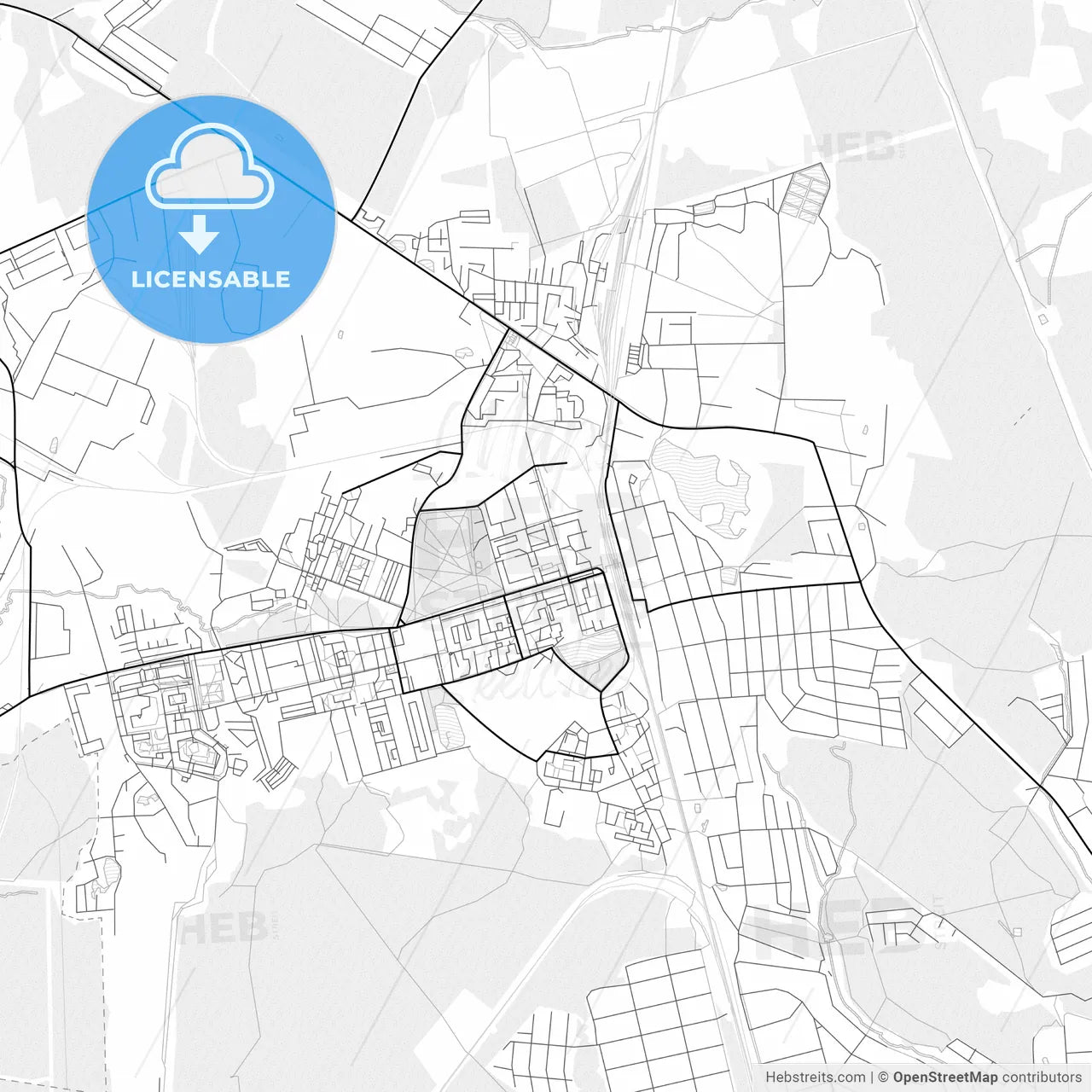 Vector PDF map of Lobnya, Russia