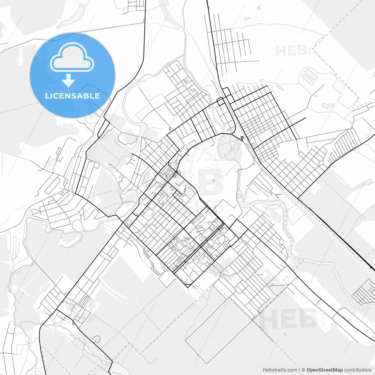 Vector PDF map of Druzhkivka, Ukraine