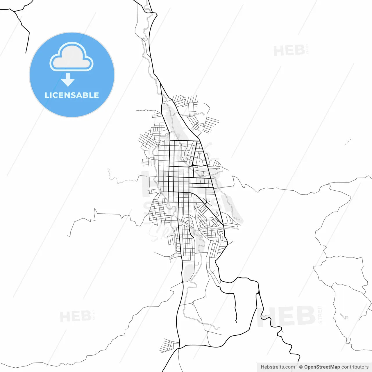 Vector PDF map of Jinotega, Nicaragua