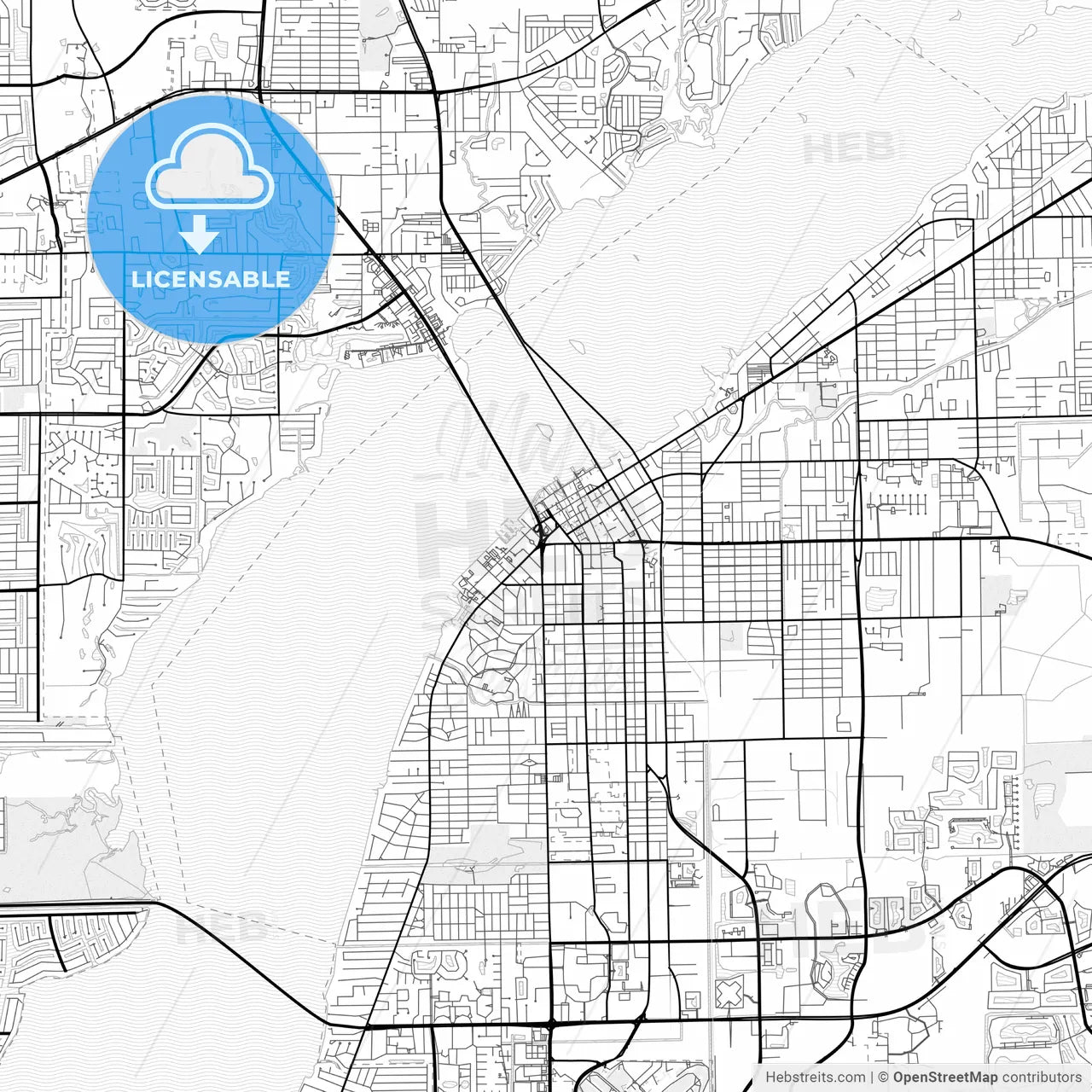 Vector PDF map of Fort Myers, Florida, United States