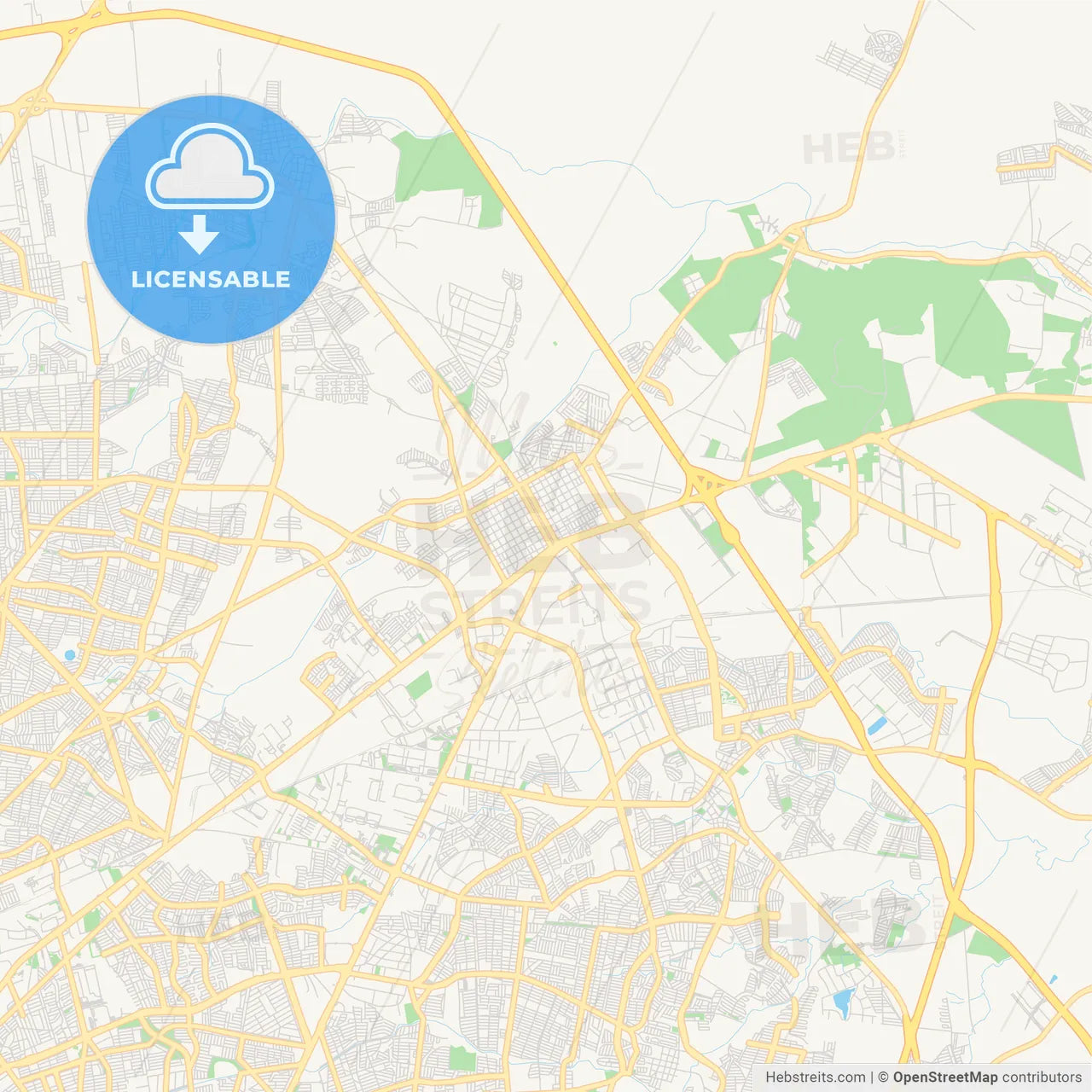 Empty vector map of Ciudad Apodaca, Nuevo León, Mexico