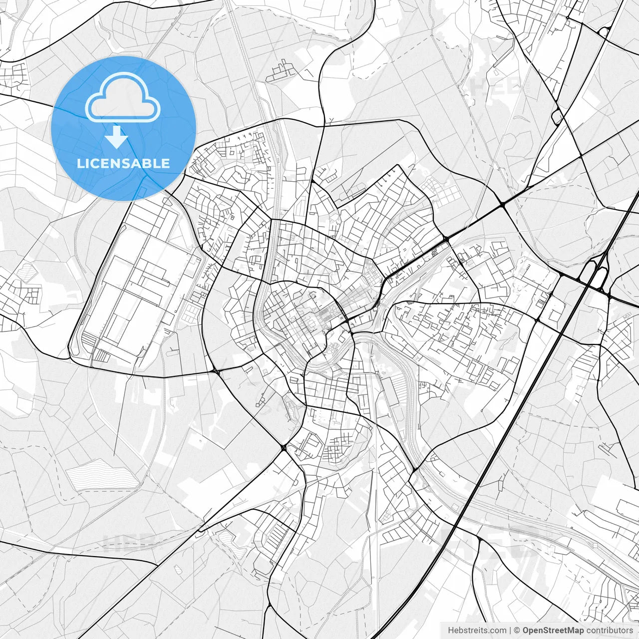 Vector PDF map of Rastatt, Germany