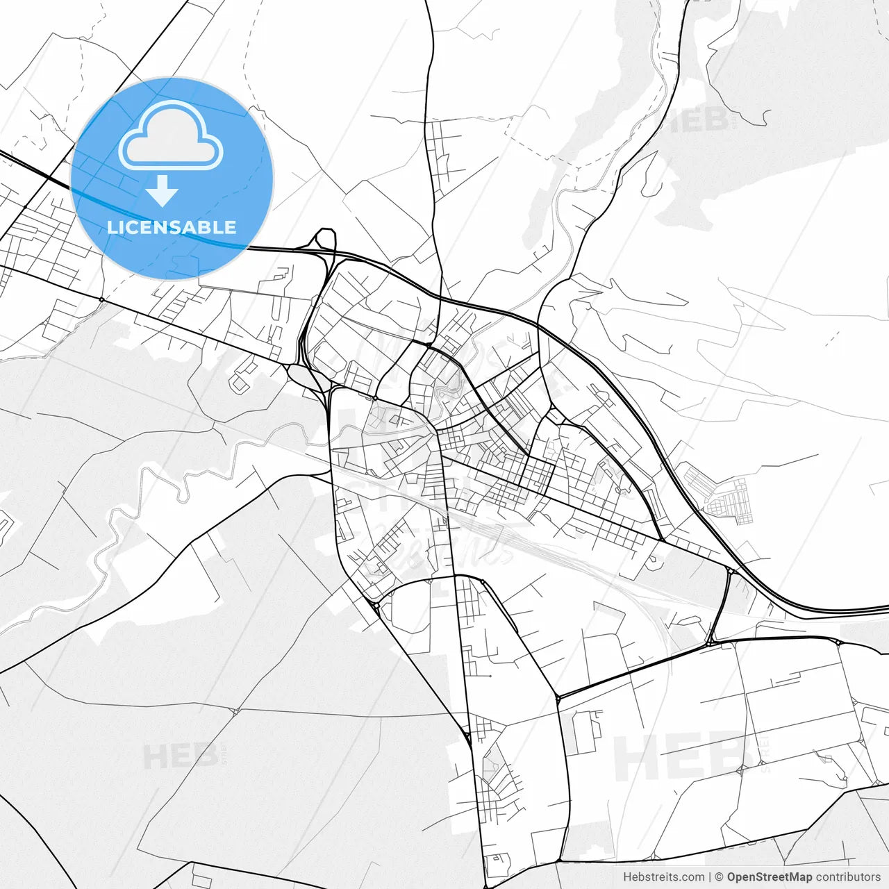 Vector PDF map of Battipaglia, Italy