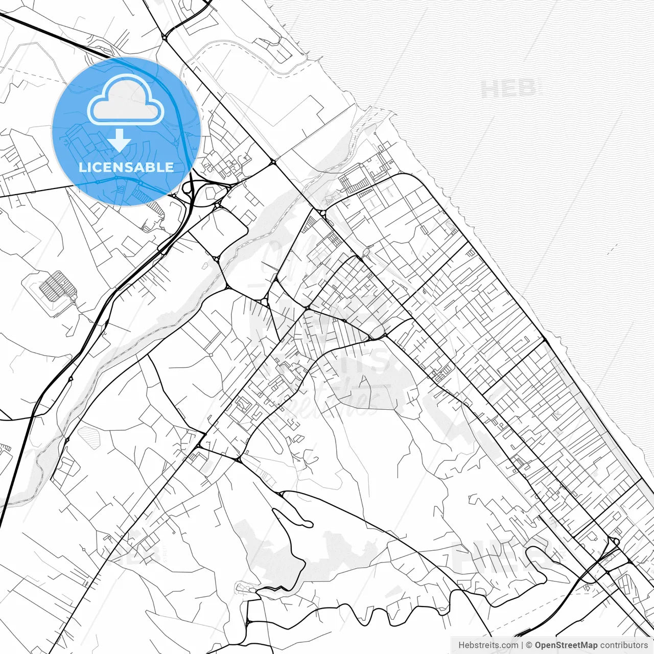 Vector PDF map of Montesilvano, Italy