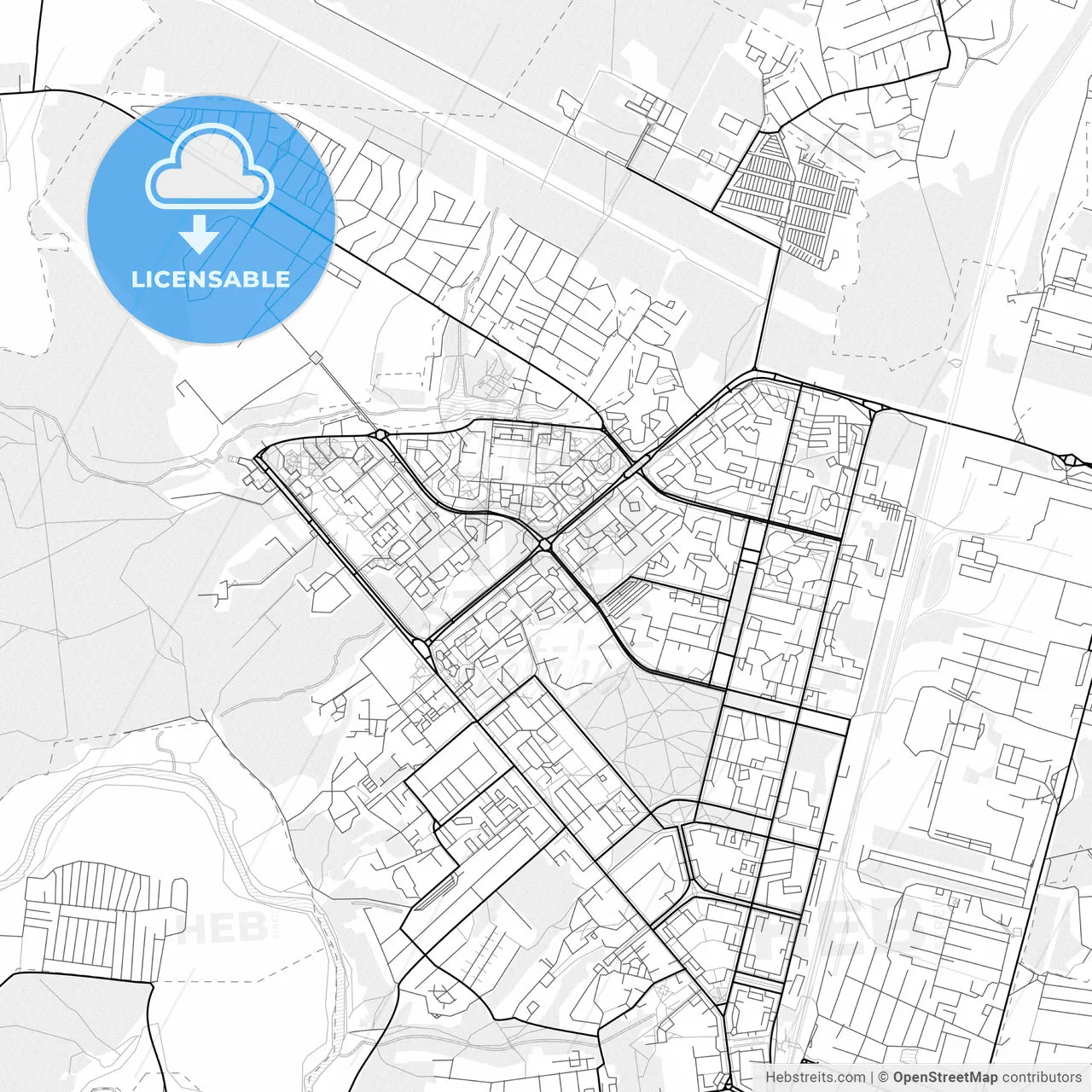 Vector PDF map of Obninsk, Russia