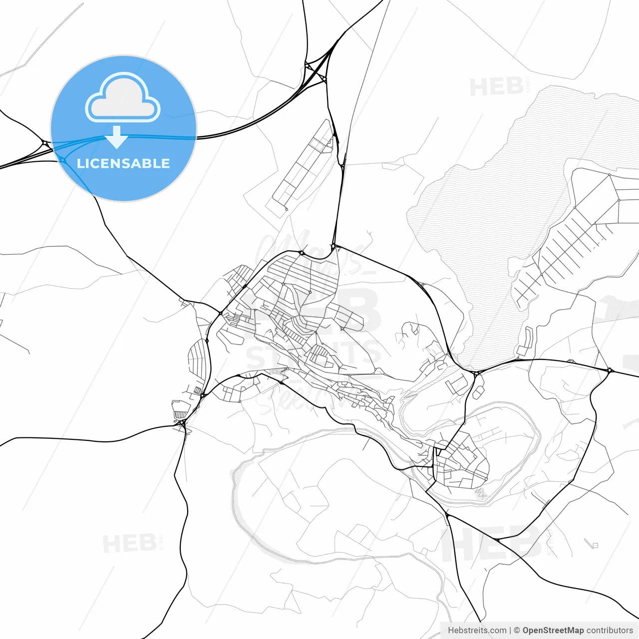 Vector PDF map of Arcos de la Frontera, Spain