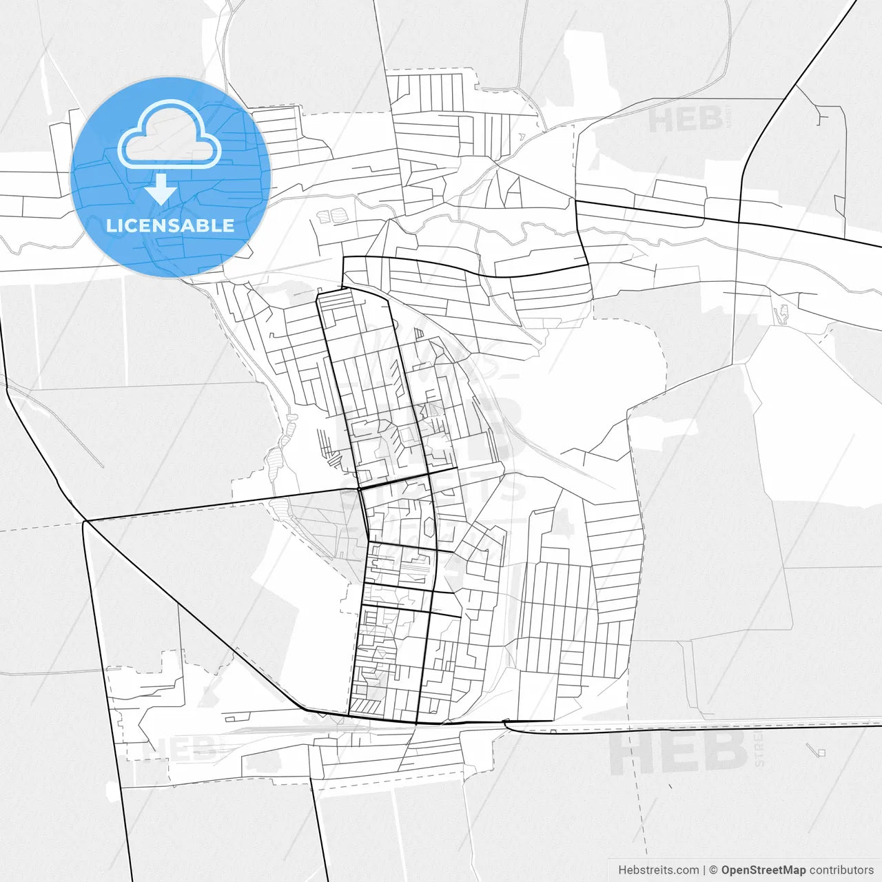 Vector PDF map of Dobropillia, Ukraine