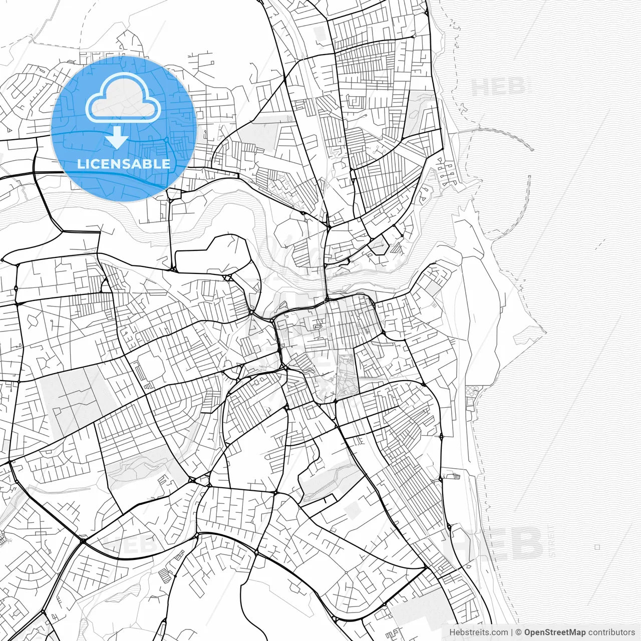 Vector PDF map of Sunderland, England