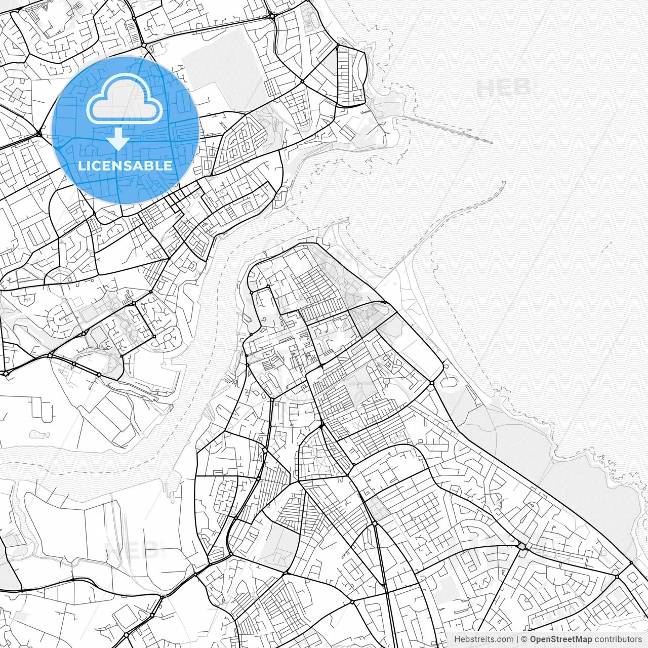 Vector PDF map of South Shields, England