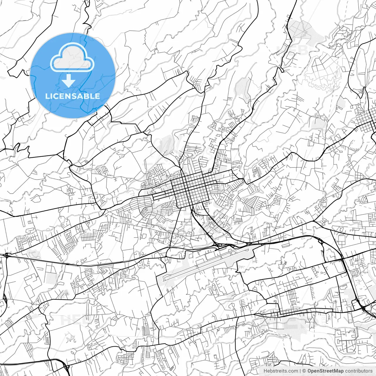 Vector PDF map of Alajuela, Costa Rica