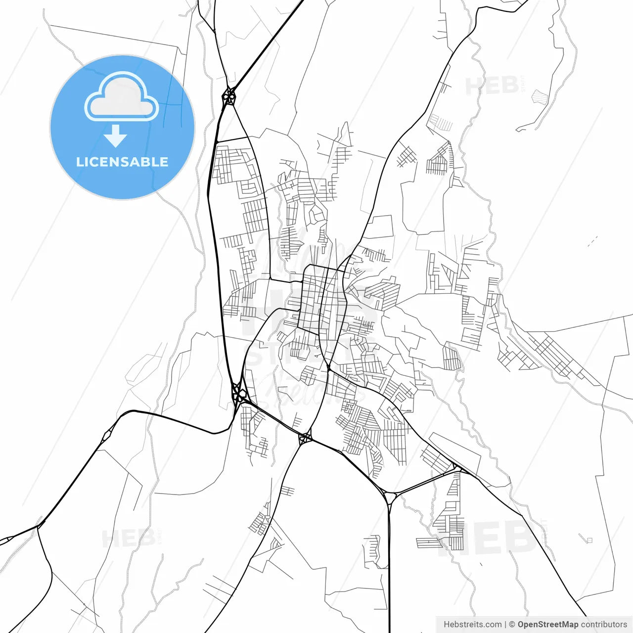 Vector PDF map of Escuintla, Guatemala