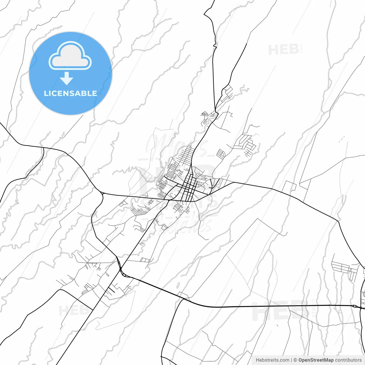 Vector PDF map of Santa Lucía Cotzumalguapa, Guatemala