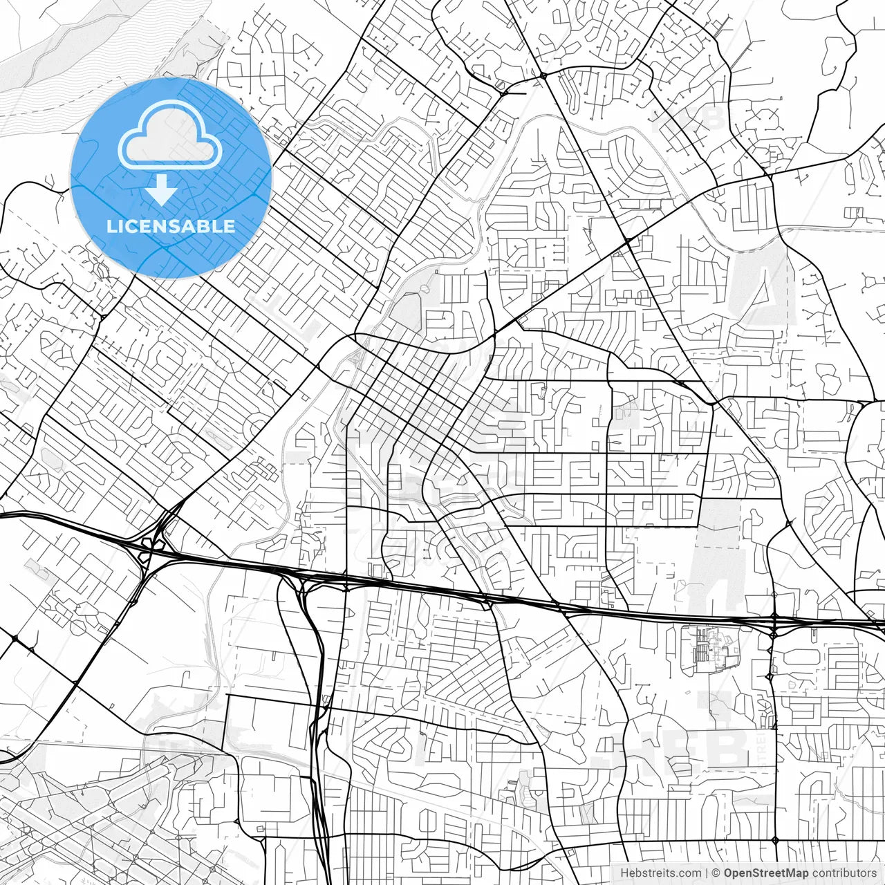 Vector PDF map of Florissant, Missouri, United States