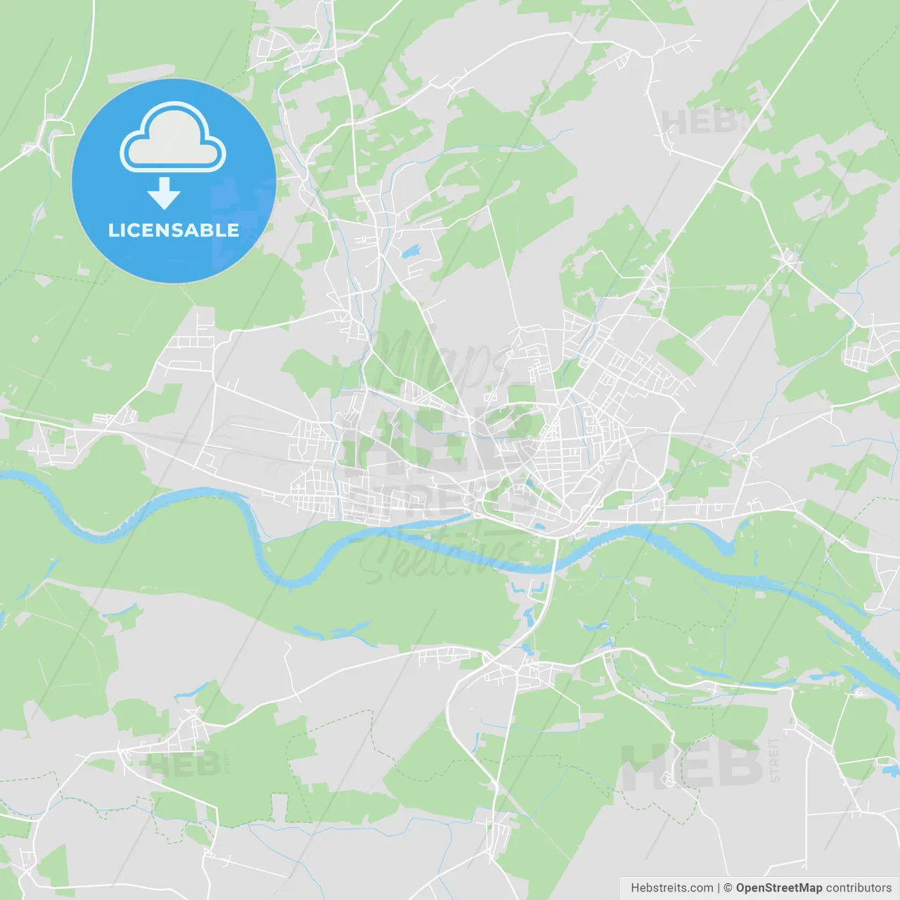 Wittenberg, Lutherstadt, Germany printable street map