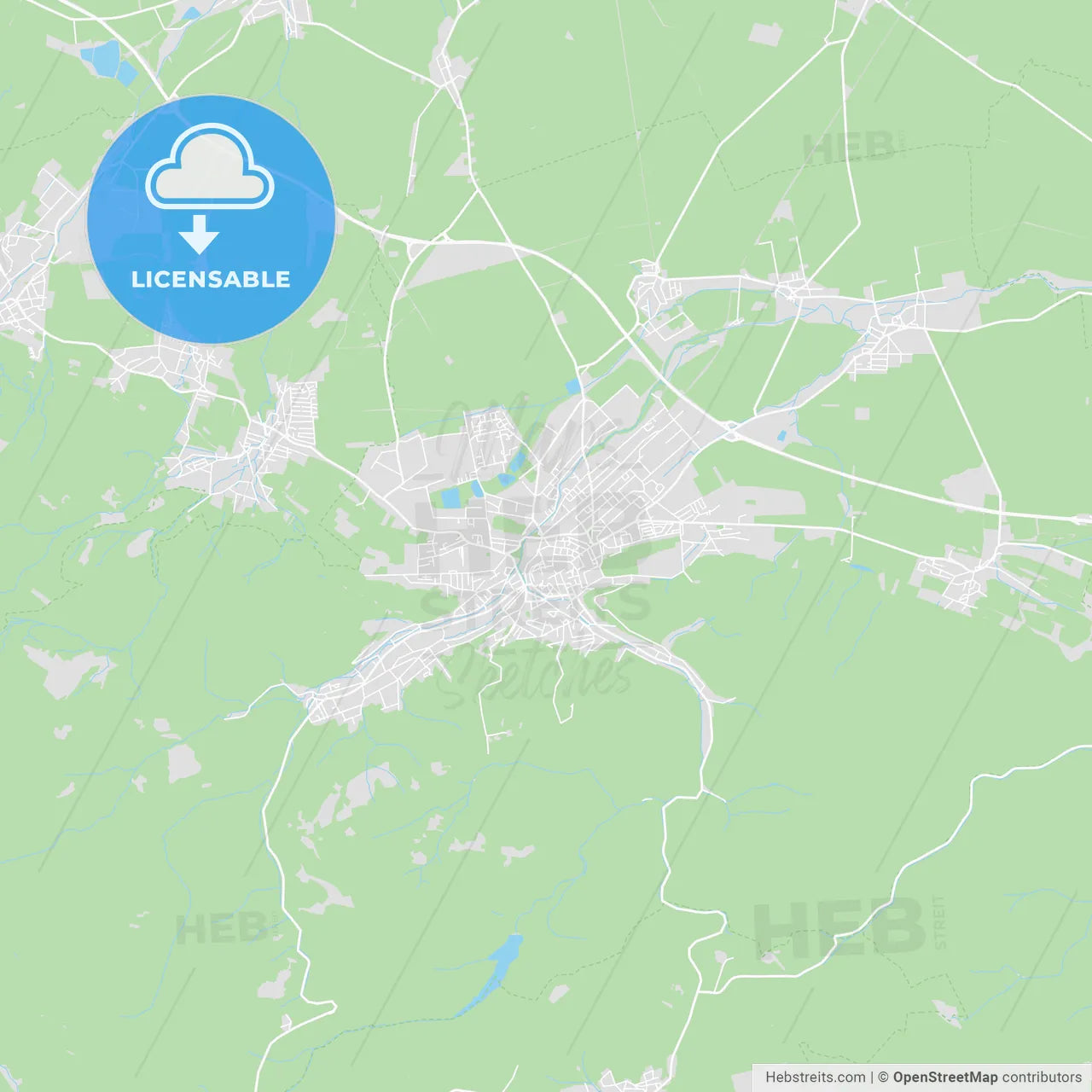 Wernigerode, Germany printable street map