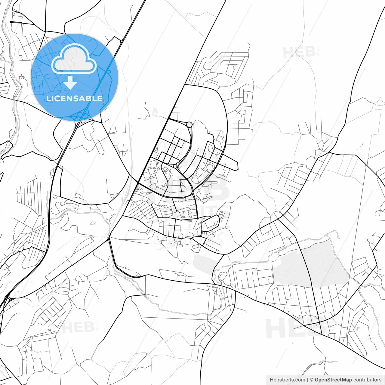 Vector PDF map of Abovyan, Armenia