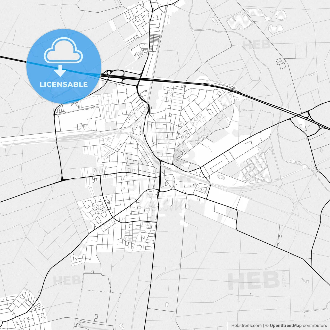 Vector PDF map of Lehrte, Germany