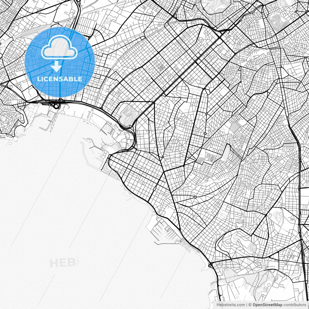 Vector PDF map of Palaio Faliro, Greece