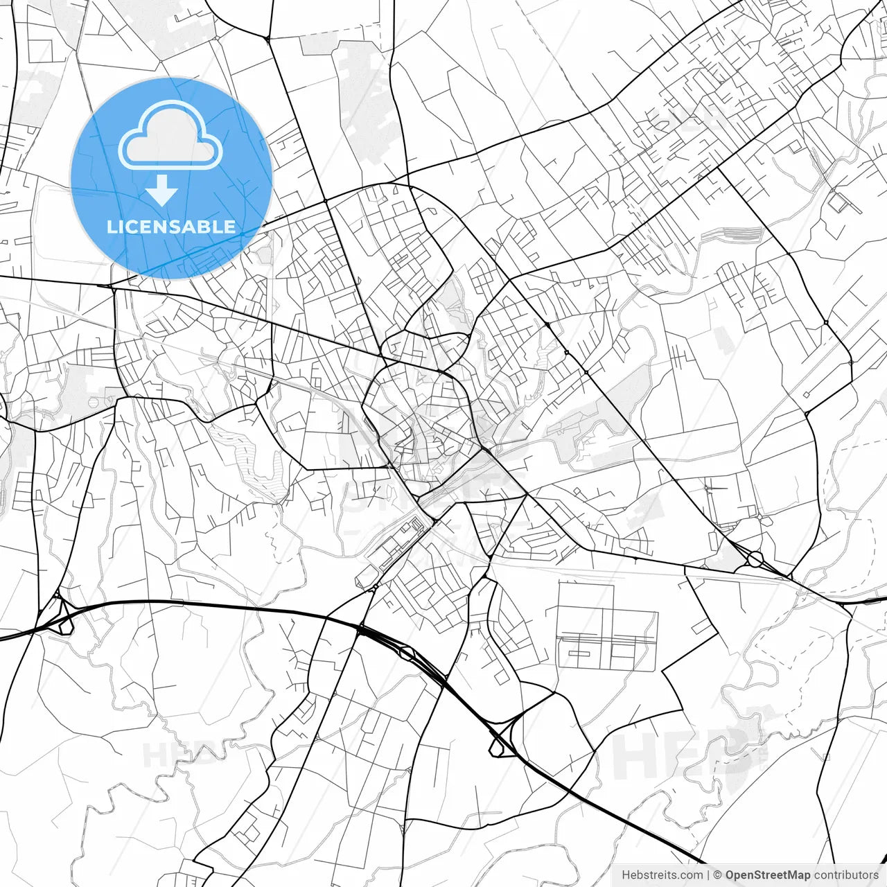Vector PDF map of Pordenone, Italy
