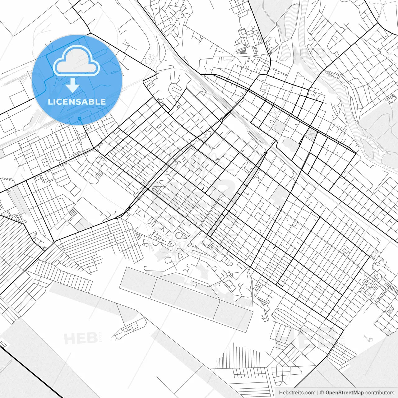 Vector PDF map of Armavir, Russia
