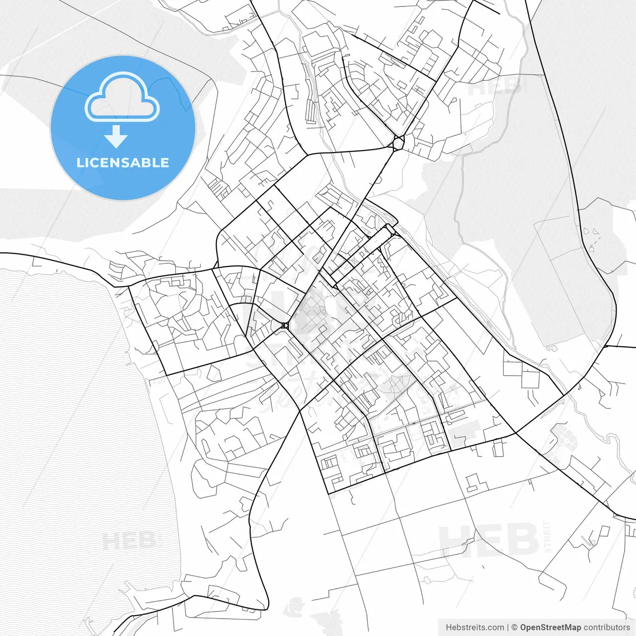 Vector PDF map of Magadan, Russia
