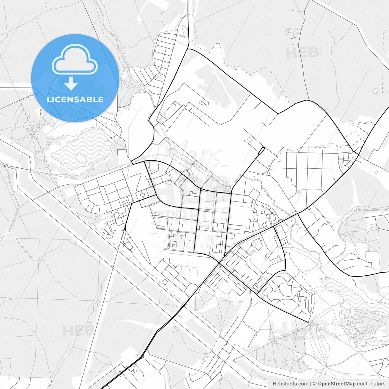 Vector PDF map of Fryazino, Russia