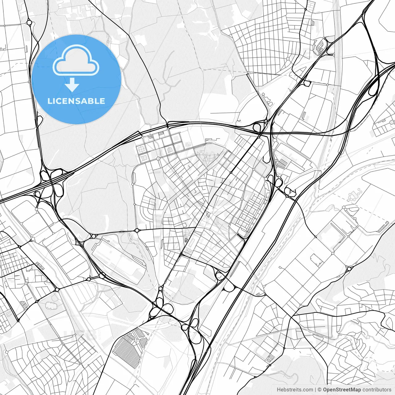 Vector PDF map of Mollet del Vallès, Spain