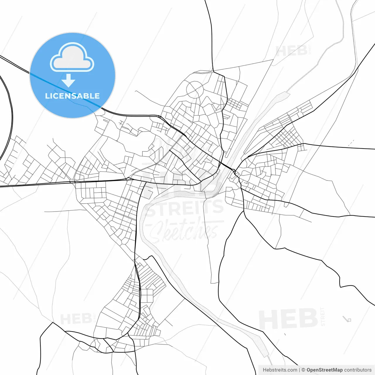 Vector PDF map of Mustafakemalpaşa, Turkey