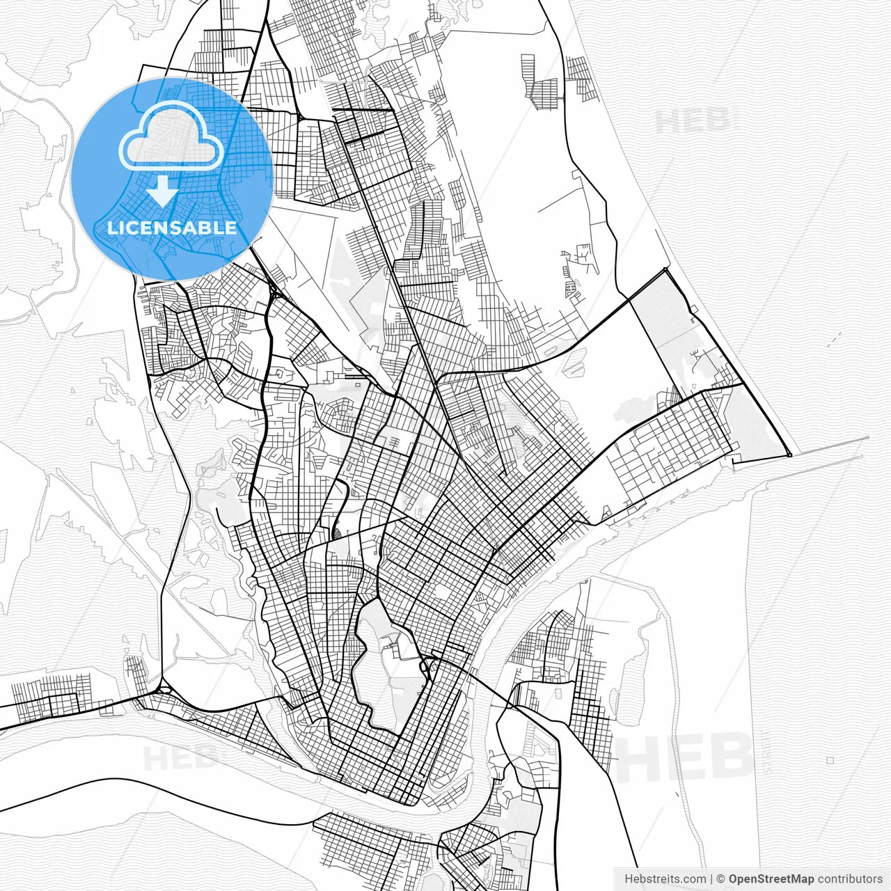 Vector PDF map of Ciudad Madero, Mexico